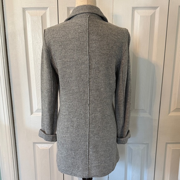 Talbots LONG BOILED WOOL GRAY JACKET Sz 4 - Picture 7 of 10